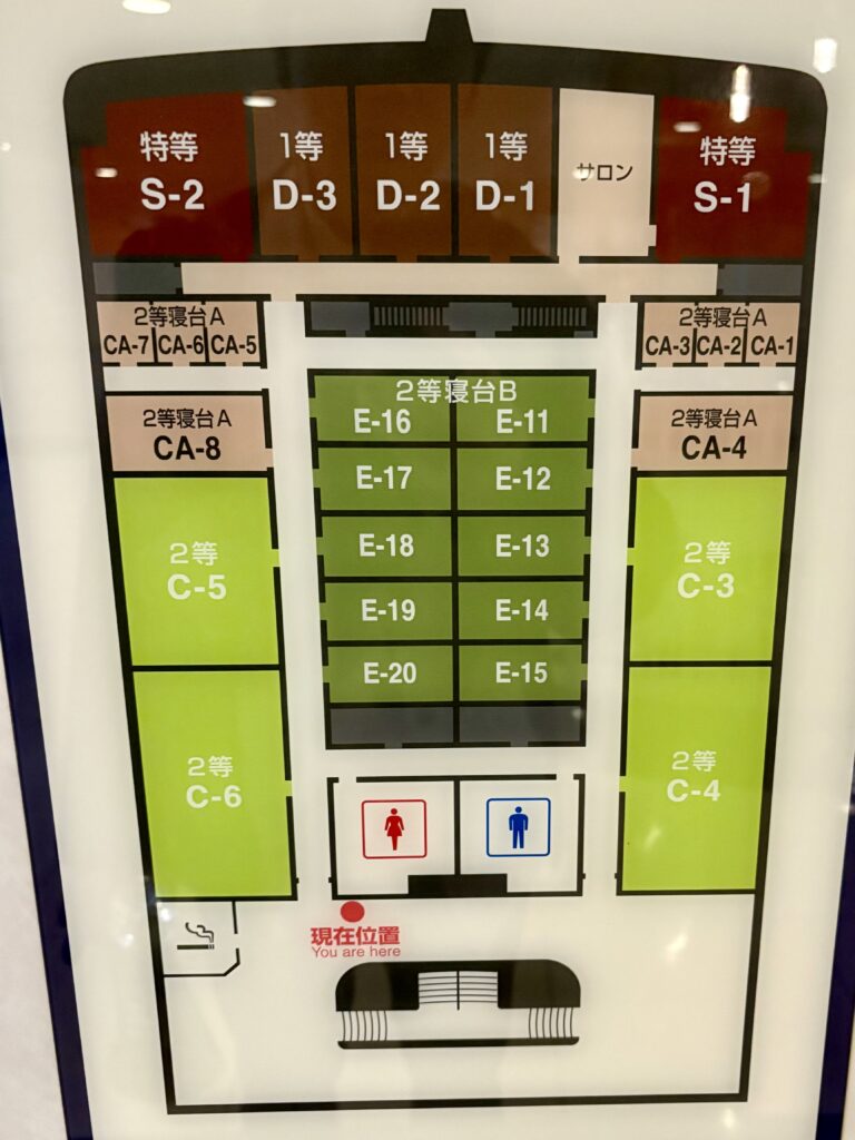 寝台エリアの地図